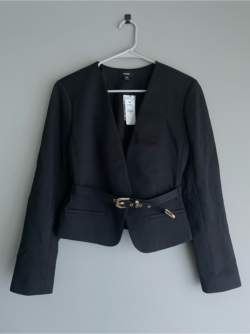 Express Black Ponte Belted Women's Blazer